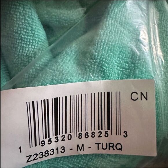 Venus Terry Halter Dress Turquoise Mini Dress Medium Elasticized Waist - Picture 7 of 7